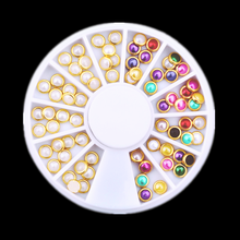 ¡Oferta! belleza Metal perlas rueda uñas arte 3d brillo para uñas, diamantes de fantasía decoraciones doradas DIY 2024 - compra barato