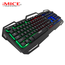 IMice Gaming Keyboard 104 Chaves USB Wired Teclados Gamer Teclado Retroiluminado Russo Inglês Teclado de Computador PC & 40 Flutuante 2024 - compre barato