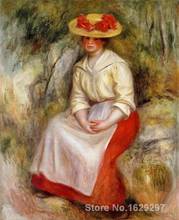Ручная роспись художественные репродукции Gabrielle в соломенной шляпе от Pierre Auguste Renoir высокое качество 2024 - купить недорого