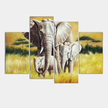 4 Pcs Elephant Unframed Painting Canvas Wall Art Picture Home Decoration Living Room Canvas Print Modern Paintings Large Canvas 2024 - buy cheap