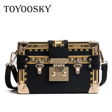 TOYOOSKY Famous Brand Rivet Box Handbags Women Mini Cube Brand Original Design Crossbody Bags for Women Messenger Bag Sac A Main 2024 - buy cheap