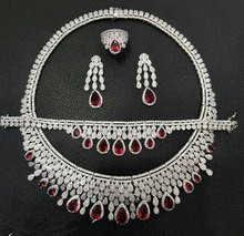 janekelly Luxury cubic zirconia necklace bracelet earrings and ring 4pcs dubai full jewelry set for women,bridal dress dinner 2024 - buy cheap