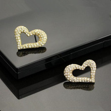 Корейские ювелирные изделия графиня Потрясающие Элегантные сережки со стразами серьги в форме сердца 2024 - купить недорого