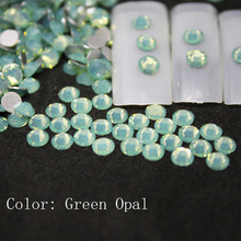 SS6 Green Opal Rhinestones Back Flat Round Nail Art Decorations And Stones Non Hotfix Rhinestones Crystals for DIY Glass 2024 - buy cheap