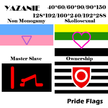 Yazanie-bandeiras faixas de mão do carro, "128*192cm/160*240cm, não monogamy skolifacial, mestre da casa, escravo, faixas e bandeiras de mão 2024 - compre barato