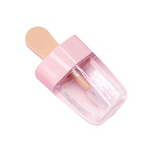 Mini tubo de brillo de labios con forma de helado dulce, Envase de bálsamo de labio vacío con tapa rosa, insertos de goma, botella dispensadora de muestra de lápiz labial 2024 - compra barato