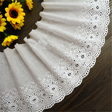 5 Yard / Lot New 15CM 100% Cotton Cloth Lace Fabric  DIY Manual Embroidery  Lace Trim Clothes Dress Accessories White 2024 - buy cheap