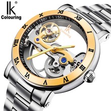 watch men Tourbillon Automatic mechanical Watches IK colouring Skeleton Transparent Watch Diving full steel Man Clcok 2024 - buy cheap