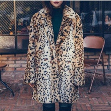 S-6XL New Fashion Women Winter Clothes High Imitation Rabbit Fur Coat Leopard Print Faux fur Overcoat Women's Trench Coat 2024 - buy cheap