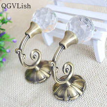 QGVLish 2Pcs Curtain Holdback Crystal Ball Hooks Curtain Decorative Accessories Cloth Hanger Tassel Tower Hanger Holder Hook 2024 - buy cheap