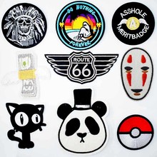 Kaonashi Black Flying Wing Iron On Patches Sewing Embroidered Applique for Jacket Clothes Stickers Badge DIY Apparel Accessories 2024 - buy cheap