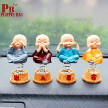 pb playful bag Car decoration small spring four young monk  head ornaments creative resin vehicle ornaments cartoon ornaments 2024 - buy cheap