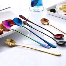 7 Colors Stainless Steel Spoon With Long Handle Ice Spoon Coffee Spoon Tea Home Kitchen Tableware Spoons Colorful @A 2024 - buy cheap