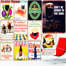 Guinness tempo vintage metal estanho sinais placa decorativa para bar pub clube cerveja placa de publicidade vinho adesivo de parede decoração da sua casa n275 2024 - compre barato