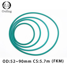 Anel de borracha verde fkm, anel de vedação o de borracha cs5.7mm od52/55/60/62/65/70/75/80/85/90mm, anel de vedação, arruela do óleo de combustível 2024 - compre barato