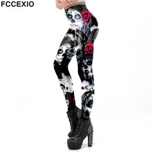 FCCEXIO-Leggings de Fitness para mujer, pantalones hasta el tobillo de alta calidad, con estampado de esqueleto, 5 estilos, 2019 2024 - compra barato