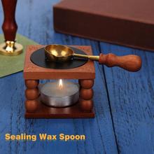 Retro Sealing Wax Furnace Stove Pot Wood Handle Sealing Wax Spoon for Wax Sealing Decorative Wax Stamp DIY Craft Gift Dropship 2024 - buy cheap