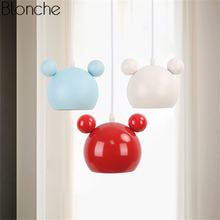 Nordic Mickey Pendant Lights Colorful Metal Hanglamp Led Lamp Hanging Light for Children's Room Bedroom Fixtures Decor Luminaria 2024 - buy cheap