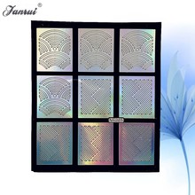 Laser Nail Art Tips Hollow Nail Stencils Sticker Manicure Nail Template Vinyls Decals For Gel Polish Airbrush Drawings ANF215 2024 - buy cheap