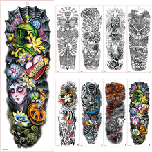 Tatuaje de manga de brazo grande para hombres, tatuaje temporal impermeable, pegatina de elfo Shantou, mariposa, flor completa, arte corporal, chica 2024 - compra barato