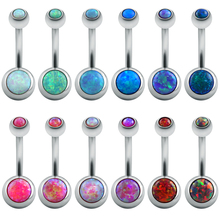 1 Pc Opal Stone Belly Button Rings Sexy Woman Belly Piercing Barbell Surgical Steel Navel Piercing Women Fashion Body Jewelry 2024 - buy cheap