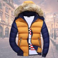 Fashion Winter Men Warm Duck Down Parkas Casual Fashion Fur Collar Thick Hooded Detachable Cap Coat Outerwear 2024 - buy cheap