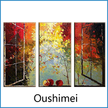 New Hand Painted Knife Paintings Window Landscape For Living Room Wall Home Decor Oil Painting On Canvas Group Of Pictures 2024 - buy cheap