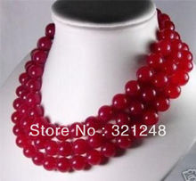 Nueva moda ronda granos DIY 10mm rojo jades Calcedonia Piedra natural ronda cuentas de collar 50 "joyería de perlas haciendo MY2068 2024 - compra barato