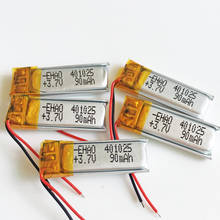 5 pcs 3.7V 90mAh 401025 li-po lithium polymer rechargeable battery for MP3 GPS bluetooth headset video pen digital productors 2024 - buy cheap