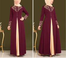 Middle East Women Abaya Dubai Kaftan Hot Stamping Dress Elegant Female Muslim Clothing Turkish Robe Gamis Party Dresses 2024 - buy cheap