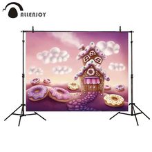 Allenjoy фоны для фотосъемки обои пончик сцена фиолетовый земля конфеты бар фея дети Фон камера fotografica 2024 - купить недорого