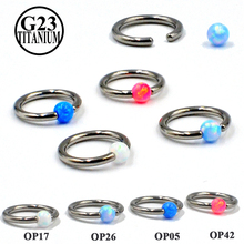 1PC G23 Solid Titanium Captive Bead Ring With Opal Stone Opal Ear Tragus Cartilage Helix Earring Closer Ring Nose Piercing Ring 2024 - buy cheap