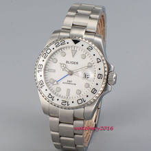 New 43mm Bliger white dial ceramic bezel gmt men watches sapphire glass date automatic movement Men's Mechanical Wristwatches 2024 - buy cheap