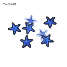 TIANXINYUE 10pcs 3.8*3.6cm Blue Star patch Embroidered Iron On Badges Patches For Clothing Cartoon Motif Applique Sticker 2024 - buy cheap