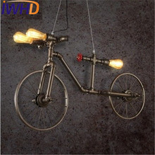 Loft Decor Bicycle Water Pipe Lamp Edison LED Pendant Light Fixtures Vintage Industrial Lighting For Dining Room Hanging Lamp 2024 - buy cheap