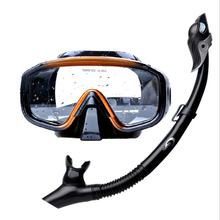 Máscara de snorkel profissional com tubo de silicone, máscara de mergulho antiembaçante, snorkel com tubo de esportes aquáticos 2024 - compre barato