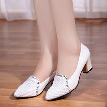 Women's Shoes England Single Shoes Female Thick With Pointed Shallow Mouth With Mother Shoes White 2024 - buy cheap