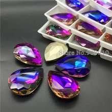 TopStone Drop Shape Glass Rhinestones New Volcano Colors Teardrop Crystal Stone Strass Diamond 14x10 18x13 25x18 30x20 mm 2024 - buy cheap
