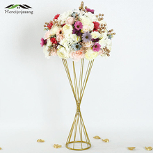 Vaso de flores 10 argolas para chão, vaso de metal, planta, floral seco, chumbo de estrada, decoração de corredor de casamento g111 2024 - compre barato