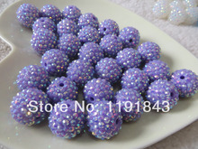 Kwoi vita 100pcs A lot Light Purple  Ab 20MM Jelly Resin Rhinstone Ball  Beads for Chunky  Jewelry Making 2024 - buy cheap