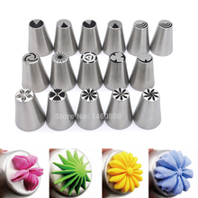 16 Pcs/set Stainless Steel Russian Tulip Icing Piping Nozzles Fondant Cake Decorating Tip Sets Tools 2024 - buy cheap