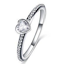 Женское кольцо с сердечком, серебряное кольцо с кубическим цирконием, подарок на помолвку 2024 - купить недорого