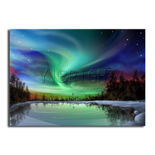 Pintura de diamante 3d rio neve faça você mesmo, quadrado completo, mosaico de diamantes, floresta, bordado, ponto cruz, cor aurora 2024 - compre barato