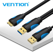 Vention Micro USB 3.0 Dual USB With Power Supply Cable Male to Male Super Speed 5Gbps Data Sync USB Cable For HD Samsung Phone 2024 - buy cheap