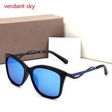 2017 Uv400 Cat Eye  Sunglasses Women Brand Designer Metal Frame Polarized Fashion glasses women's  sol Good Quality Original box 2024 - buy cheap