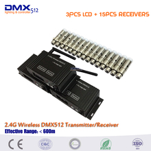 3 years warranty 18PCS/lot 15pcs Receiver & 3pcs Transmitter 2.4Ghz DMX512 Wireless Lighting Controller Receiver&Transmitter 2024 - buy cheap