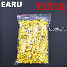 1000Pcs E1518 Tube Insulating Insulated Terminal 1.5MM2 16AWG Cable Wire Connector Insulating Crimp E Black Yellow Blue Red 2024 - buy cheap
