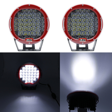 Luz de condução redonda led, preto, vermelho, 185w, 9 polegadas, 12v, 24v, luz de trabalho, para suv, atv, utv 4wd, 4x4, 16500lm, usada 2024 - compre barato