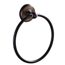Black Brushed Toilet Towel Ring Antique Copper Towel Bar Bathroom Products Wall Mounted Bath Towel Holder 2024 - buy cheap