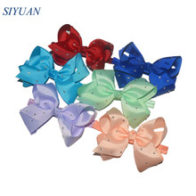 Wholesale 100pcs/lot Elastic Headband with 6'' Grosgrain Bow Oversize Ribbon Tie All Solid Color in Stock HB015 2024 - buy cheap